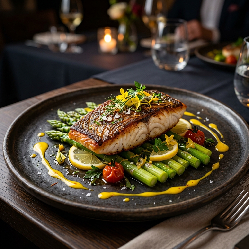 Frischer Fisch mit Zitrone und Kräutern